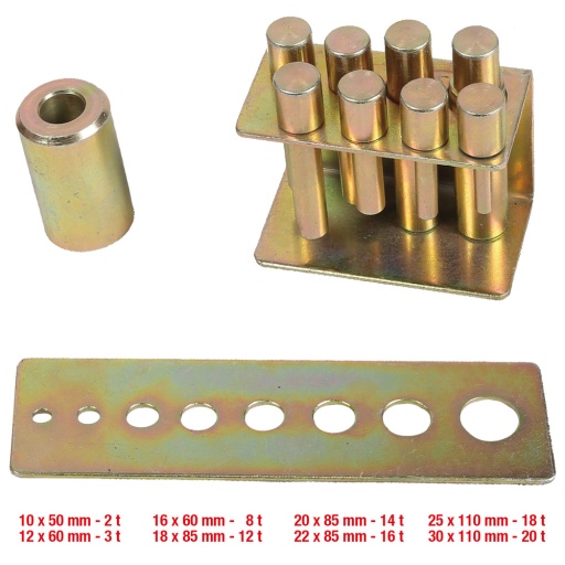Jeu de mandrins de pression pour presse hydraulique d’atelier 8 pcs