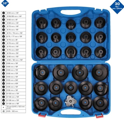 Coffret de cloches pour filtre à huile | 30 pièces