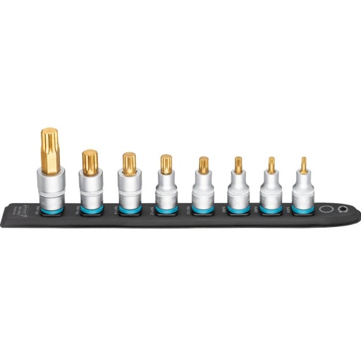 Douille tournevis 1/2" embout torx sur support magnetique 8pc