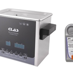 Bac à ultrasons 3l 100w 40khz + solution de nettoyage concentrée 25%. Caractéristiques : température de chauffe réglable de 0 à 80°C. minuterie de 1 à 99 minutes. puissance de chauffe : 100W. écran digital. vanne de vidange cuve. dimensions bac : 240x140x100mm. dimensions ext. : 270x240x170mm. Livré avec 2l de solution de nettoyage concentrée, à diluer 25%.


Caractéristiques :
- température de chauffe réglable de 0 à 80°C
- minuterie de 1 à 99 minutes
- puissance de chauffe : 100W
- écran digital
- vanne de vidange cuve
- dimensions bac : 240x140x100mm
- dimensions ext. : 270x240x170mm
Livré avec 2l de solution de nettoyage concentrée, à diluer 25%




À PROPOS DE LA MARQUE CLAS
Notre Marque CLAS « Garage Solutions » basée en Savoie (France), a été créée en 1996. Nous sommes depuis toujours un acteur innovant de l’équipement et de l’outillage technique pour véhicules légers, utilitaires et poids lourds. Aujourd’hui, nous évoluons vers un écosystème offrant des solutions globales, bénéfique pour l’ensemble de nos partenaires. Nous nous adaptons à vos besoins et budgets, en étant toujours plus simple et réactif avec des hommes et des femmes experts, passionnés, au cœur d’une digitalisation à votre service. Consolidant notre leadership en France, nous accélérons notre expansion afin de devenir un acteur clef à l’international. 