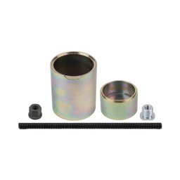 Jeu pour le démontage des silent-blocs avant - ford transit
- pour le montage et démontage des silent-blocs du triangle de suspension avant
- idéal pour les silent-blocs grippes
- utilisation avec vérin hydraulique
- coffret de rangement
Vérin hydraulique conseille : 16 t (440.0005). 22 t (440.0010)
utilisation : ford transit > 2000
composition :
douille de pression
tube de pression
vis de force. m14. 250 mm adaptateur. m22-m14
ecrou à embase. m14