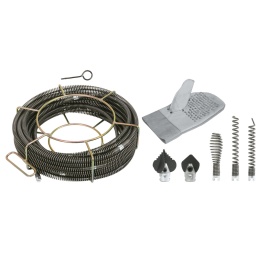 Jeu de déboucheur de canalisations avec une spirale de Ø 16 mm
Livré avec la corbeille de rangement de la spirale