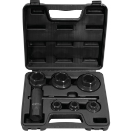 Utilisation universelle pour toutes les fili&egrave;res selon DIN EN 22568 Forme B
Construction fine
Id&eacute;al pour les endroits difficiles d'acc&egrave;s
Carr&eacute; d'entra&icirc;nement int&eacute;rieur selon DIN 3120 / ISO 1174-1 avec encoche pour verrouillage par bille
Livr&eacute;e avec rallonge et poign&eacute;e en T
En acier trait&eacute;
Coffret robuste en mati&egrave;re plastique

