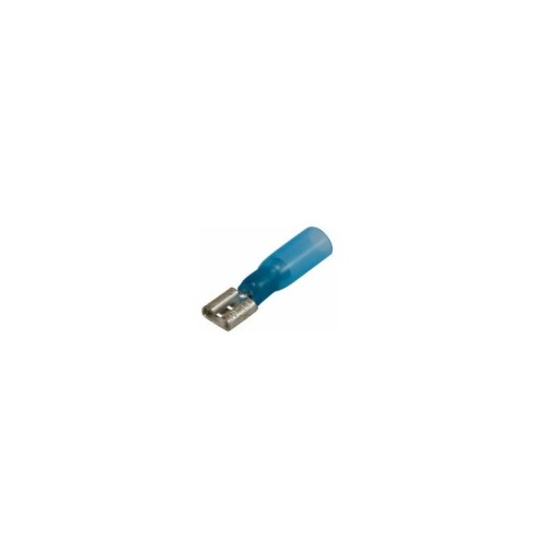 Cosses plates femmelles isolées thermorétractables 6,3x0,8mm section cable: 1,5 à 2,5mm2