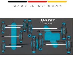 Module clé torx en T - 9 pièces Hazet
Dimensions / longueur : 342 mm x 172 mm
Composition : T6-T7-T8-T9-T10-T15-T20-T25-T30