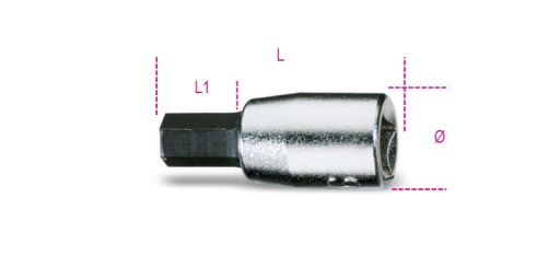 Douille tournevis 1/4 pour vis 6 pans creux 10mm