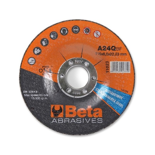 Disques d’ébavurage pour l'acier et l'inox à moyeu déporté 11023 115X6,5 (10)