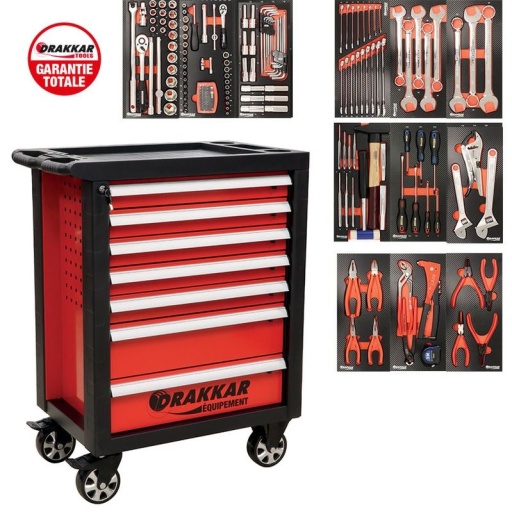 Servante complète Drakkar 198 outils dans module finition métale