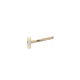 Maillet embouts nylon manche frêne

- enmanchement sécurité avec coin métal plat
- long 260mm - tête 28mm - 200gr