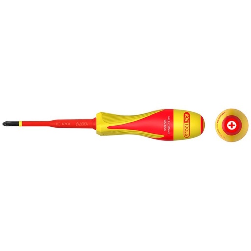 Tournevis PHILLIPS® bi-matière isolée 1000V. PH2 pour borniers électriques