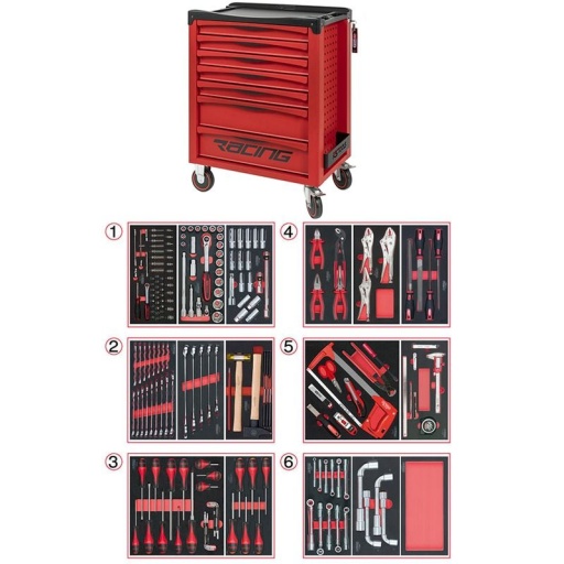 Servante d'atelier ks tools racing 202 pièces