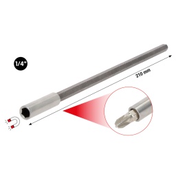 Aimanté
Version extra-longue
Pour embouts de vissage 1/4" avec entraînement 6,35 mm mâle selon DIN 3126 / ISO 1173
Pour une utilisation manuelle, avec visseuse ou perceuse
Idéal pour une utilisation en atelier et en industrie
Chrome Vanadium