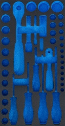 Barquette en mousse dure robuste de haute qualité pour l’extension supérieure de la caisse à outils du chariot de montage | mobile (art. 2002) et extension de la caisse à outils à coque rigide (art. 2002-2) pour art. 2002-7