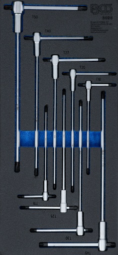 Module clé poignée en T coulissante profil T (pour Torx) T10 - T50 9 pcs.