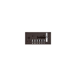 Module extracteur universel spécial roulement à billes

- rotation des branches jusqu'a 90°
- attention: nettoyage de la Cuillère conseille avant chaque utilisation
- norme 6007-6211-6305-6308-6403-6405
- capacité de travail 35-120mm - module de rangement en mousse haute densite
- résistant aux hydrocarbures
- dimensions 390x188x40mm 
composition :
- adaptateurs 11-12.5-15mm pour sfk-fag-timken-ntn
- 1 vis de centrage
- 1 traverse
- 1 pointe de centrage
- 2 arrache billes 11mm - 2 arrache billes 12.5mm - 2 arrache billes 15mm - 2 bras pour treverse
- 2 rallonges