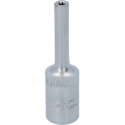 Torx E
Carré d'entraînement intérieur selon DIN 3120 / ISO 1174 avec encoche pour verrouillage par bille
Pour une utilisation manuelle
Finition satinée
Chrome Vanadium