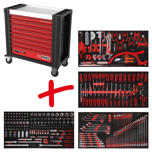 Servante d’atelier Performanceplus P25 avec 285 outils pour 4 tiroirs
