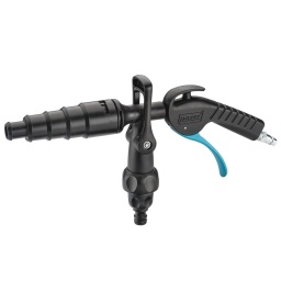 Pistolets de lavage pneumatique 2pc
Nettoyage efficace, puissant et sans solvant.
Sans éclaboussures.
Nettoyage sans endommagement grâce au fonctionnement à l'eau/air.
Raccord rapide 1/4".
Inclus :
Buse de nettoyage du système échelonnée.
Buse de lavage à jet.
Pression de service (bar) air : 6-10.
du tuyau d'air recommandé : 10mm.
du tuyau d'eau recommandé : 13mm.
Poids net : 0.4kg.
Quantité d'air nécessaire : 200 l/min.
POIDS 
0,645KG