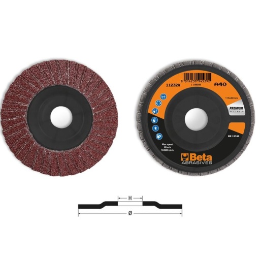 Disque à double lamelle corindon support plastique 115mm 11232A grain 40