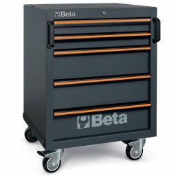 Servante mobile avec 5 tiroirs pour combinaison d'ameublement d'atelier C45PRO 2.0
Caractéristiques :
Plan de travail en ABS avec bords antichute
5 tiroirs (532x406 mm) montés sur glissières à billes de précision
4 roues pivotantes Ø 100 mm (dont 2 équipées d'un frein)
Fonds de tiroirs protégés par un tapis en néoprène
Serrure centralisé frontale
Peut être équipé de modules d'outillage BETA
Poignées intégrées à la structure facilitant la manipulation