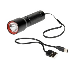 Lampe de poche LED rechargeable
Lampe LED 5 W
2 modes de puissance
Corps en aluminium
Câble de charge USB - USB C inclus
Plus d’information
Alimentation :	lithium-ion 3.7V / 1200 mAh
Autonomie :	4-5h (100%) / 7-8h (50%)
Code EAN :	3663389000718
Dimensions :	125x32x32 mm
Flux lumineux (lumen) :	180 Lumens / 120 Lumens
Longueur du câble d'alimentation :	280 m
Matière :	Aluminium
Puissance en Watt :	5 W
Norme :	IP45
Temps de charge :	6-8 heures
Poids :	100 g