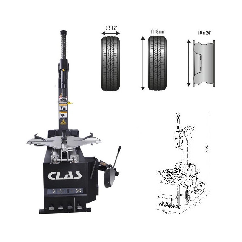 CLAS - DÉMONTE PNEUS AUTOMATIQUE 10-24 - 1 VITESSE - 220V - DM 1522