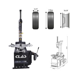 Démonte pneus automatique spécialement adapte pour le montage et démontage sans effort de tous les pneus vl. utilitaires et 4x4.

- bras horizontal se deplacant sur galet facilitant la translation 
- diamètre maxi du pneu : 1180mm 
- largeur maxi du pneu : de 3 a 12 pouces 
- plateau de forme arquee avec sécurité anti-pincement 
- diamètre de jante prise extérieure : 10 a 21 pouces 
- diamètre de jante prise intérieure : 12 a 24 pouces 
- vitesse de rotation : 6.5trs/m2 
- pédalier ergonomique et intuitif 
- pelle de decollage télescopique et orientable 2 positions et vérin à double effet 
- pression de service : 8-10bar 
- epurateur d'air et lubrificateur d'huile 
- valve de sécurité gonflage tubeless : 3.5bar 
- bruit < 70db
- alimentation : 400v-50hz
- puissance : 0.85-1.1kw
- puissance detalonneur : 2500kg
- poids du démonte pneus : 248kg
- dimensions : 1900x1580x2000mm 
livre avec : 
- op0049 : gonfleur eurodainu (conforme directives 86/217/eec. norme unien 12645) 
- sa8902 : 5 semelles de protection pour têtes acier 
- sa8903 : 5 clips de protection pour têtes acier 
- sa8904 : 1 protection pelle Décolleur 
- sa8906 : jeu de 4 protections mors jantes alu 
- om0255 : 1 démonte pneus gaine l.495mm avec protection pour jantes alu

options disponibles (non fournies) : 
- dm1100 : bras d'assistance pour dm1000/dm2000 - dm1101: aide au montage - dm1102 : kit montage rapide têtes jantes acier et alu - dm1103 : kit moto
