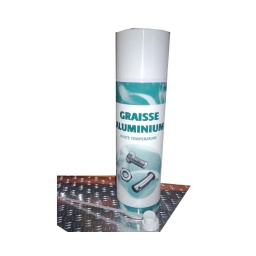 Aérosol graisse aluminium
650mm (500mm net)
- lubrifiant haute temperature; anti grippant. anti friction. anti corrosion 
- resiste au fortes pressions et a la vapeur d'eau
- facilite le montage et démontage des ensembles filetés . tout en assurant l'étanchéité du montage
- température maxi d'utilisation 800c°