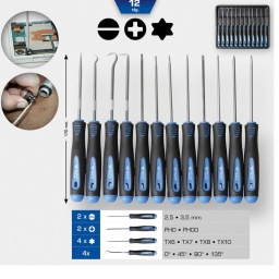 Jeu de crochets et tournevis, 12pcs