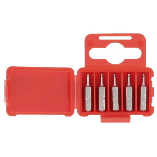 Embouts de vissage 1/4'' 6 pans à tête sphérique 25mm 2mm pack de 5
