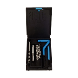 Coffret de réparation de filetage mm x 1.00
- pour alliages d'aluminium ou de magnesium
- inserts filetés résistants a la corrosion et aux fluctuations de températures
- acier inoxydable
- coffret de rangement métallique
composition :
inserts filetés m8x1.0. l=11 mm  pack de 10
foret spiral pour m8. dia 8.3 mm taraud m8x1.0
outil de montage pour m8
rupteur d'entrainement