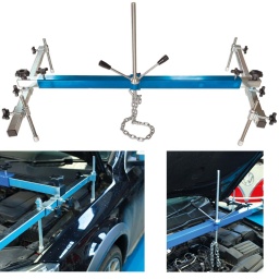 Barre de support moteur robuste, entièrement réglable, avec une capacité de charge maximale de 500 kg. Comporte 4 pieds réglables indépendamment, montés sur deux poutres de réglage avant et arrière de 870 mm de long pouvant pivoter sur la barre de support moteur afin de faciliter le positionnement du crochet de support au bon endroit. Permet un réglage vertical précis grâce à une longue barre filetée avec un écrou à ailettes à large poignée pour faciliter l'utilisation. Les pieds sont munis d'embouts en caoutchouc antidérapants pour ne pas endommager la peinture. Fourni avec une chaîne de 850 mm de long.

Poutre de support moteur entièrement réglable avec système de fixation à 4 points
Écartement réglable des pieds : 1100 - 1800 mm.
CMU : 500 kg.
Poutres de réglage avant et arrière : 870 mm de long.
Fourni avec une chaîne de 850 mm de long
