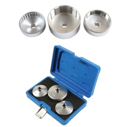 Spécialement conçu pour les véhicules Jaguar Land Rover
Contenu : 89 mm x 15 pans, 74 mm x 14 pans et 73 mm x 36 pans à carré de 1/2"
En acier forgé S45C trempé avec fini chromé
Les applications comprennent : 74 mm x 14 pans - Jaguar XKR (07), XJ6 (08), XK (08), Daimler (08), Sovereign (08-09) X-Type (08-10) XF (10-13) et XJ (10-13)