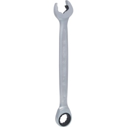 C&ocirc;t&eacute; cl&eacute; plate avec nouveau m&eacute;canisme de cliquet
Syst&egrave;me FlankTraction
Selon DIN 3113 / ISO 3318
Fourche inclin&eacute;e &agrave; 15&deg;
Forme droite
Cliquet pr&eacute;cis 72 dents
Finition satin&eacute;e
Chrome Vanadium
