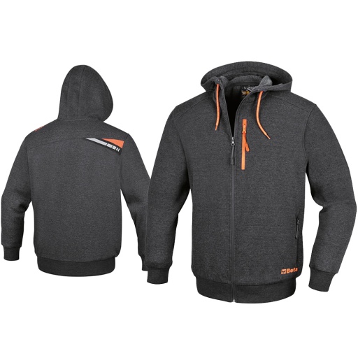Sweatshirt à capuche avec fermeture éclair longue
