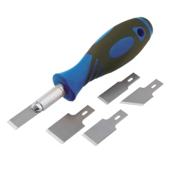 Ce kit de grattage comprend un manche de grattoir à prise confortable et des lames interchangeables. Il est idéal pour les techniciens et les ingénieurs dans un large éventail de métiers. Il comporte des lames de grattoir en acier inoxydable de 4 tailles différentes, soit 41 au total, qui conviennent à une grande variété d'applications. Y compris le retrait de silicone, d'autocollants, d'adhésifs, de joints, de peinture, de badges, de joints d'étanchéité, etc.

Grattoir à prise confortable, avec 41 lames interchangeables, fourni dans une mallette de transport en plastique soufflé.
Le jeu comprend : 1 lame de 12 mm. 10 lames de 12 mm, 10 lames de 16 mm et 10 lames de 20 mm.
Également inclus : 10 lames à angle aigu (53 degrés) de 16 mm.
Lames en acier inoxydable SK5, manche en polypropylène (PP) et caoutchouc thermoplastique (TPR).
Idéal pour le retrait de silicone, d'autocollants, d'adhésifs, de joints, de peinture, de badges, de joints d'étanchéité, etc. En raison de la nature de l'application, les lames sont considérées comme consommables