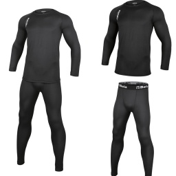 • 92% polyester, 8% élasthanne,
• 160 g/m²
• Couleur: noir

Composition
92% polyester, 8% spandex
Design
• Maillot de corps technique à manches longues
• Collant technique avec taille extensible
Couleur
Noir
XS-S, M-L, XL-XXL