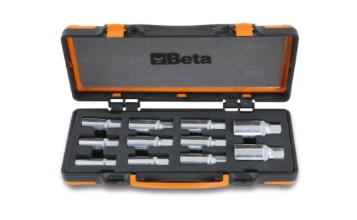 Jeu de 11 extracteurs-installateurs à rouleaux pour goujons en coffret métallique avec plateau thermoformé souple