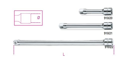 Rallonge 75mm carrés mâle et femelle 3/8"