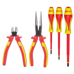 Isolation selon IEC 60900 
Poign&eacute;es bi-mati&egrave;re 
Pointe brunie 

