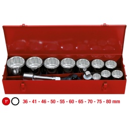 12 pans
Syst&egrave;me FlankTraction
Finition satin&eacute;e
Chrome Vanadium
Avec cliquet robuste 24 dents
Coffret robuste en mati&egrave;re plastique
