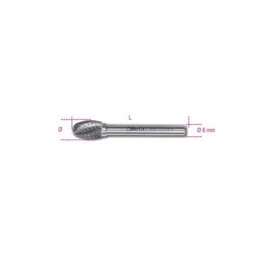 Fraise carbure tête ogive courte 16mm