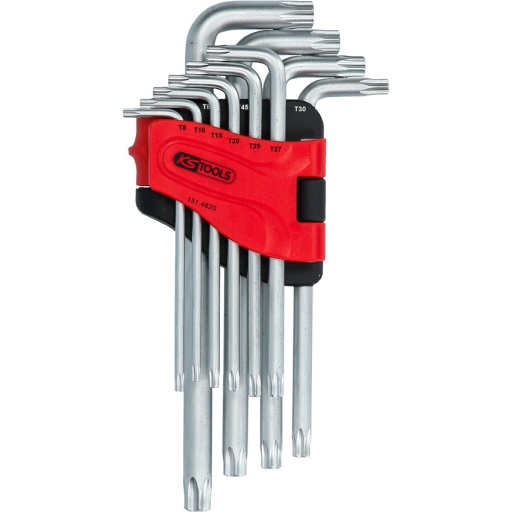 Jeu de 10 clés mâles TORX® percé longue, T8 à T50