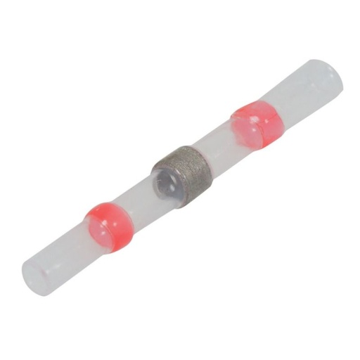 Cosses à jonction bout à bout thermorétractables à souder rouge 0,5 à 1mm²