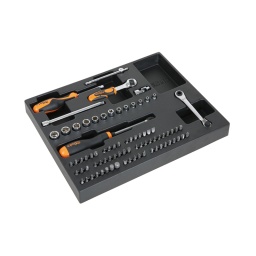 Module douilles 1/4"
- composition:
tout types d'embouts; plats. cruciformes. torx. 6 pans...
douilles 1/4 4 a 14mm - plateau thermoformé rigide 
- 1/2 de tiroir
- 367x294mm - qualité premium beta depuis 1939