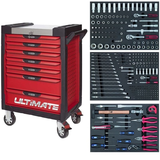 Servante Ultimate rouge 7 tiroirs avec composition ks tools eco line 
