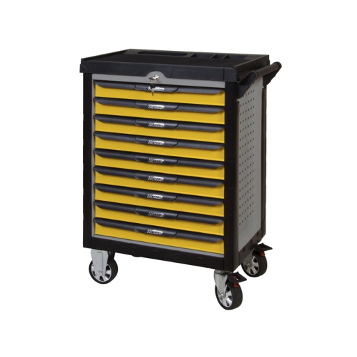Servante d'atelier 9 tiroirs 190 outils ks tools entretiens multiples jaune/grise