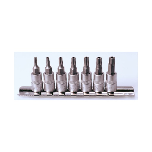 Jeu douilles torx percées 1/4