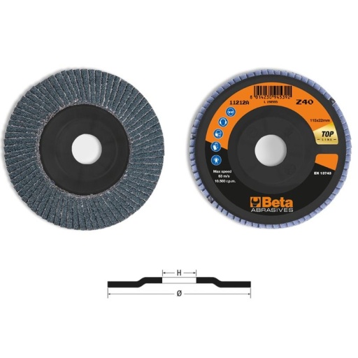 Disque à simple lamelle top line zirconium support plastique 115mm 11212A grain 80