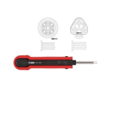 Extracteur de cosses pour connecteurs ronds
- pour fabricant ghw mks. ghw mkr
- pour diamètre de connecteur 1.5 mm - extraction suivant le principe 2
- capot de protection de lame
- pointe en acier
utilisation : nkw